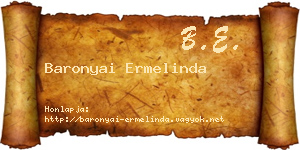 Baronyai Ermelinda névjegykártya